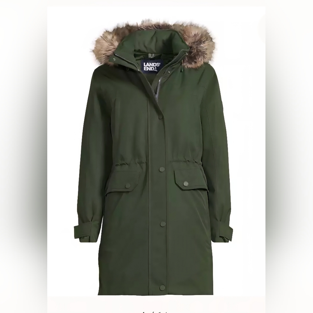 Lands' End Women's Expedition Down Parka with Fur Hood.